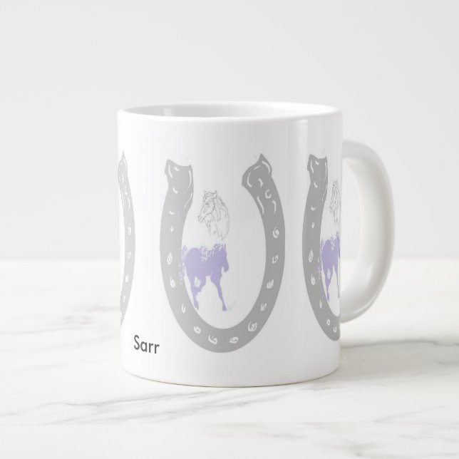 Mugg/Horseshoe med hästar Jumbo Mugg (Framsida höger)