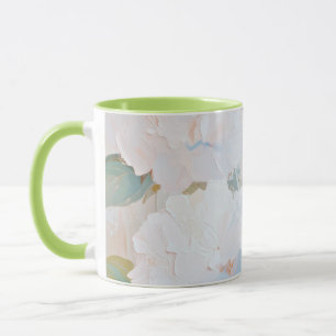 Mugg, Hortensia Abstrakt Akvarell Bild Mugg