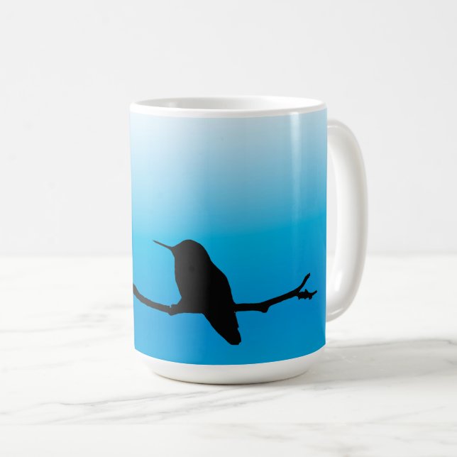 Mugg - Hummingbird Silhouette på Blue (Framsida höger)