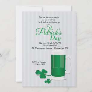 Mugg i Grönt Beer St. Patrick's Day-inbjudan Inbjudningar