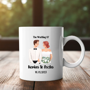 Mugg i vit illustration av Bröllop Gift-utskrift