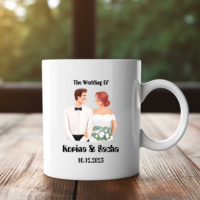Mugg i vit illustration av Bröllop Gift-utskrift (Skapare uppladdad)