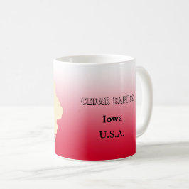 Mugg - Iowa State Karta med City