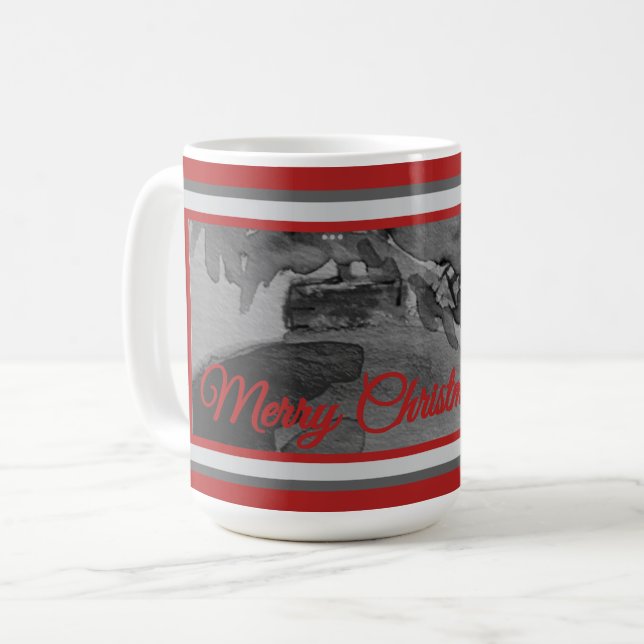 Mugg: Julkrus i röd färg Kaffemugg (Framsida vänster)