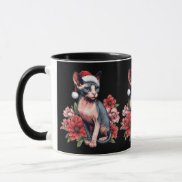 Mugg | Julsphynx Katt Wearing a Santa Hat
