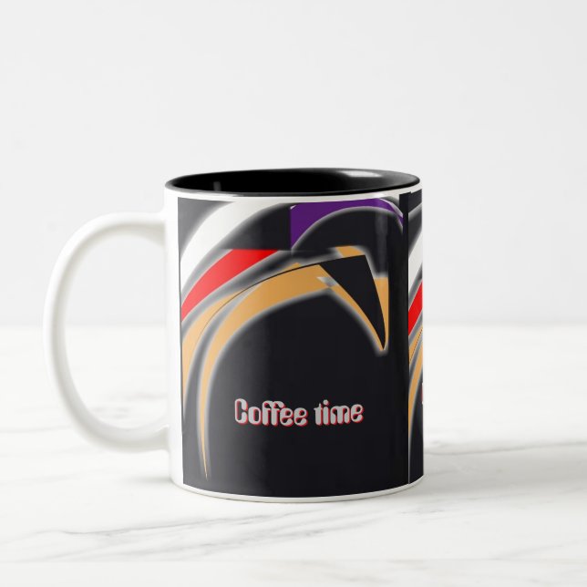 Mugg kaffetid med digitalt tribal design  (Vänster)
