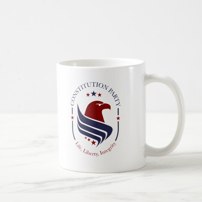 Mugg, Konstitutionspartiet, Örn, oval Kaffemugg (Höger)