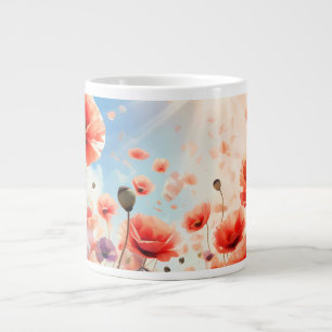 Mugg & Kopp - Poppies som växer i fält Jumbo Mugg
