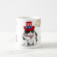 mugg: Lättretliga Felix, katten, på 4th Juli