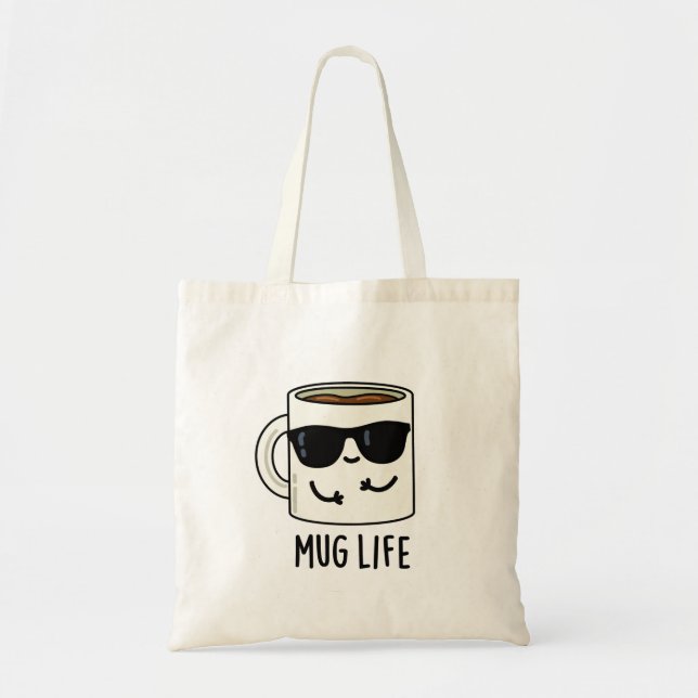 Mugg Life Funny Mug Pun Tygkasse (Framsidan)
