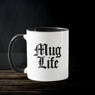 Mugg Life Funny Pun-Trendig Offert fet typografi