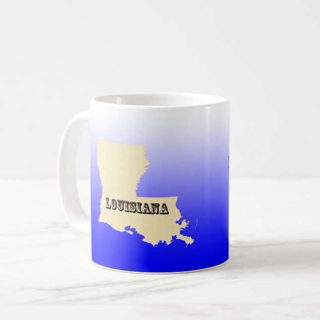 Mugg - Louisiana-staten Karta med staden (Framsida vänster)