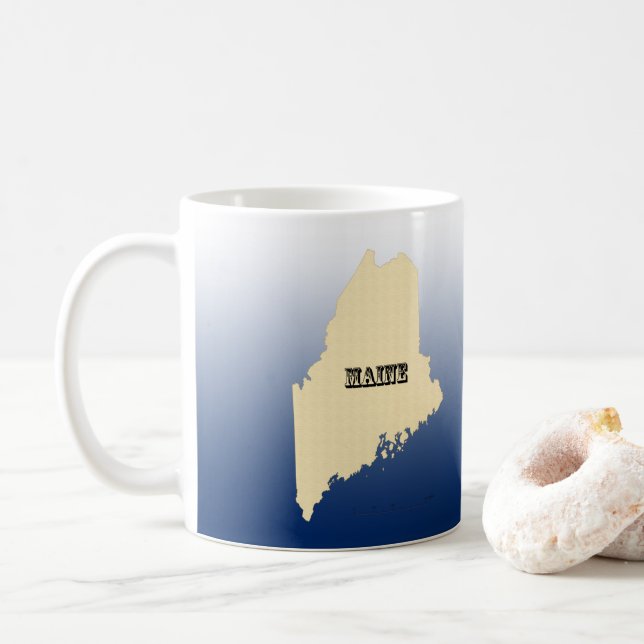 Mugg - Maine State Karta med City (Med munk)