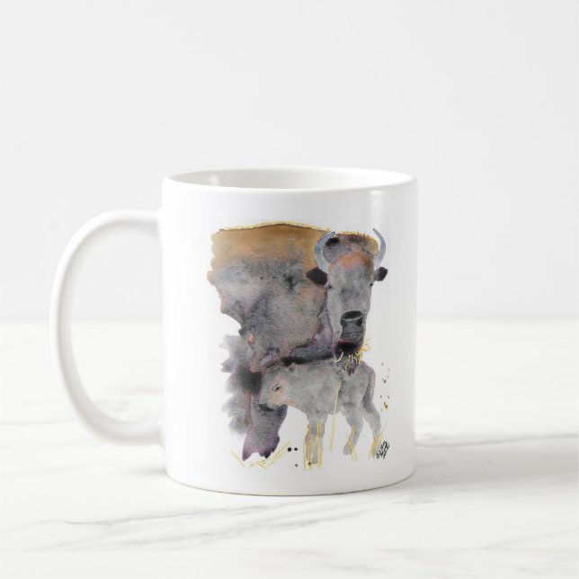 Mugg, Mamma och baby Buffalo Kaffemugg (Vänster)