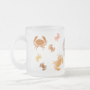 Mugg-Många-Orangen och brunkrabbor Frostad Glasmugg