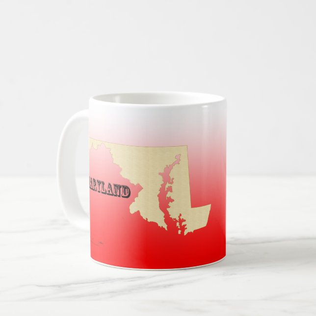 Mugg - Maryland State Karta med City (Framsida vänster)