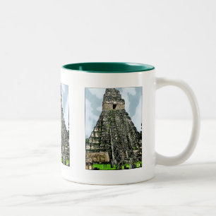 Mugg: Mayan Temple vid Tikal, Guatemala Två-Tonad Mugg