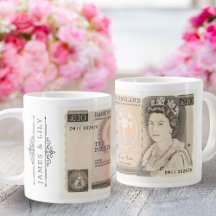 Mugg med 1975 £10 Note-bild | Queen Elizabeth II