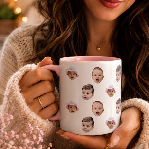 Mugg med bebisfoto present Anpassad bebis ansikt