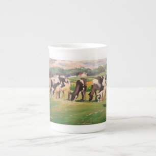 Mugg med betande kor benporslin mugg