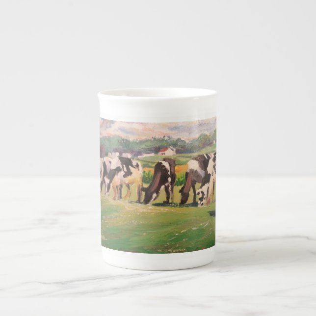 Mugg med betande kor benporslin mugg (Framsidan)