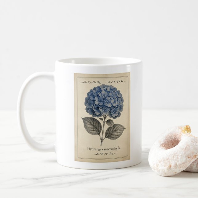 Mugg med blå hortensia (Med munk)