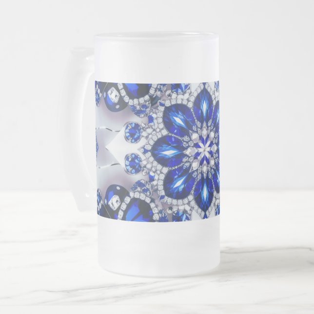 Mugg med blå vit Färg-, frostat (Framsida vänster)