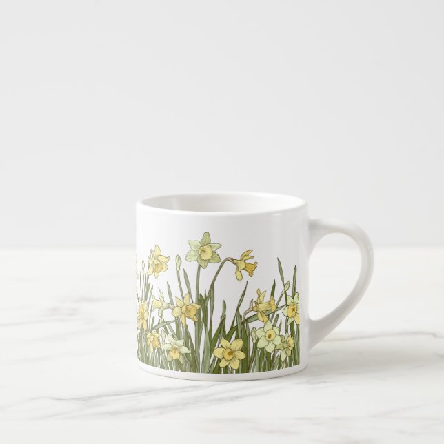 mugg med blommigt gräns vid gult-diller espressomugg (Höger)