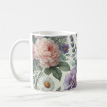 Mugg med Blommönster 4/6 för vattenfärg