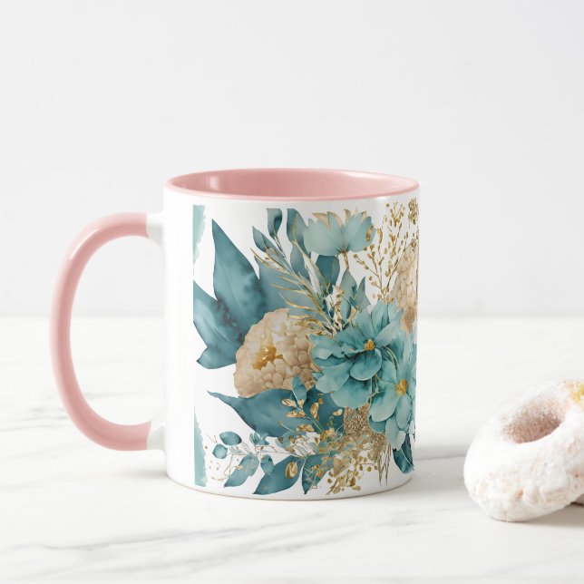 Mugg med blommor (Med munk)