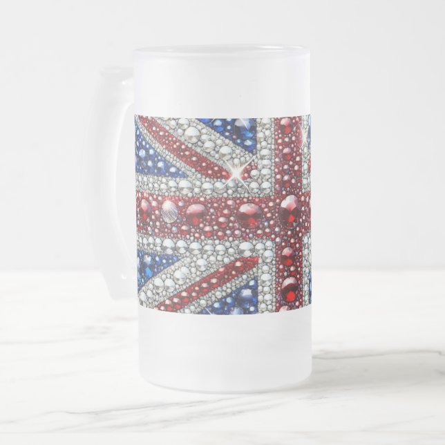 Mugg med brittiskt Färg-mönster, frostat (Framsida vänster)