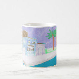 Mugg med byscen i Västindien