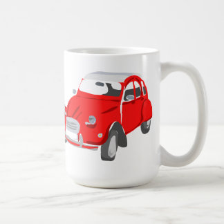 Mugg med den vintageCitroen 2CV bilen i rött