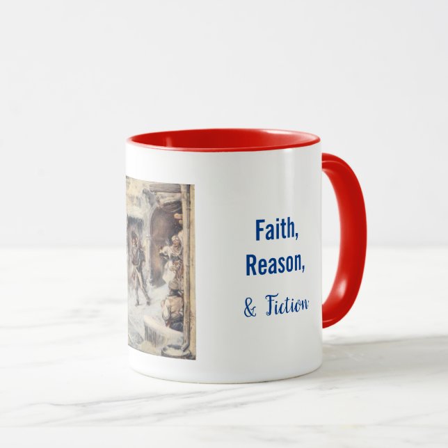 Mugg med egennamn Cratchit som bär mycket små Tim (Framsida höger)