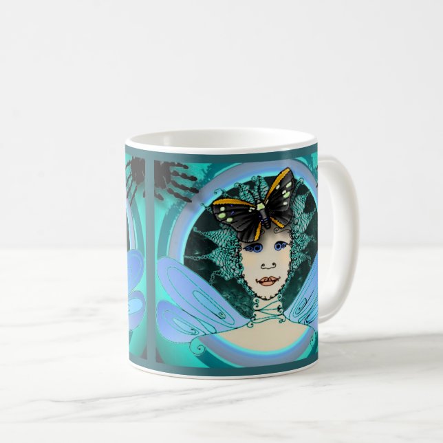 Mugg med en stilfull fe som ha på sig en (Framsida höger)