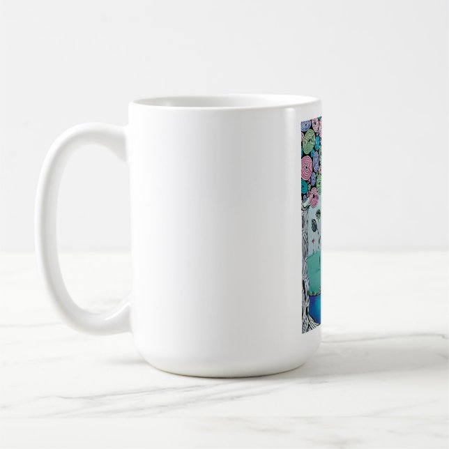 Mugg med fantasifull drömlandschaft från barndomen (Vänster)