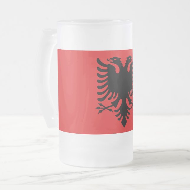 Mugg med flagga av Albanien, fryst Glas (Framsida vänster)