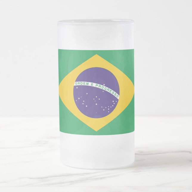 Mugg med flagga av Brasilien, fryst (Center)