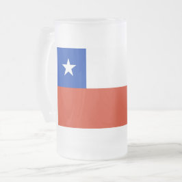Mugg med flagga av Chile, fryst Glas