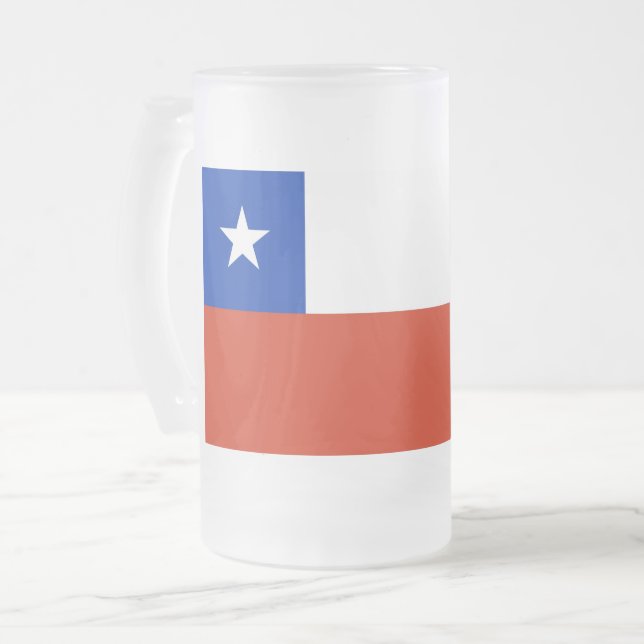 Mugg med flagga av Chile, fryst Glas (Framsida vänster)