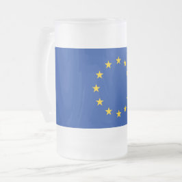 Mugg med flagga av Europa, frostat, glaset