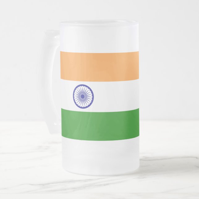Mugg med flagga av Indien, fryst (Framsida vänster)