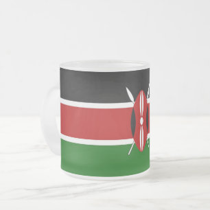 Mugg med flagga av Kenya, fryst, av litet glas