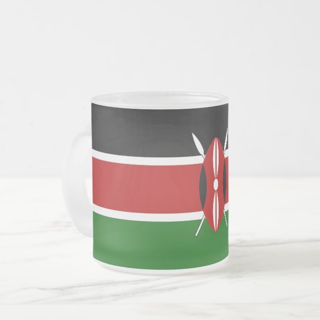 Mugg med flagga av Kenya, fryst, av litet glas (Framsida vänster)