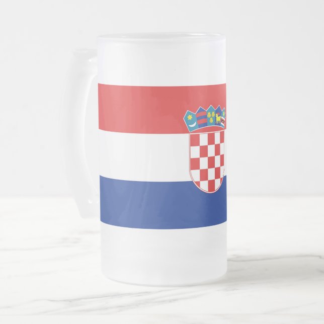 Mugg med flagga av Kroatien, fryst Glas (Framsida vänster)