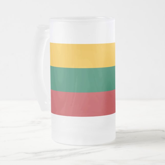 Mugg med flagga av Litauen, fryst glas (Framsida vänster)