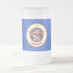 Mugg med flagga av Minnesota, fryst Glass