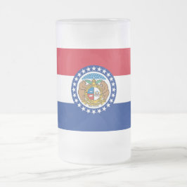 Mugg med flagga av Missouri, frostat av glas