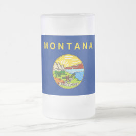 Mugg med flagga av Montana, frostat Glas