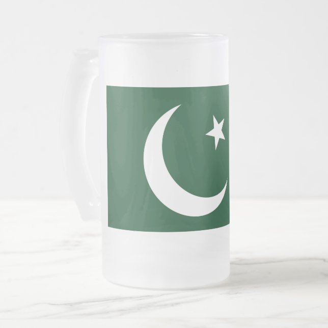 Mugg med flagga av Pakistan, frostat av glas (Framsida vänster)